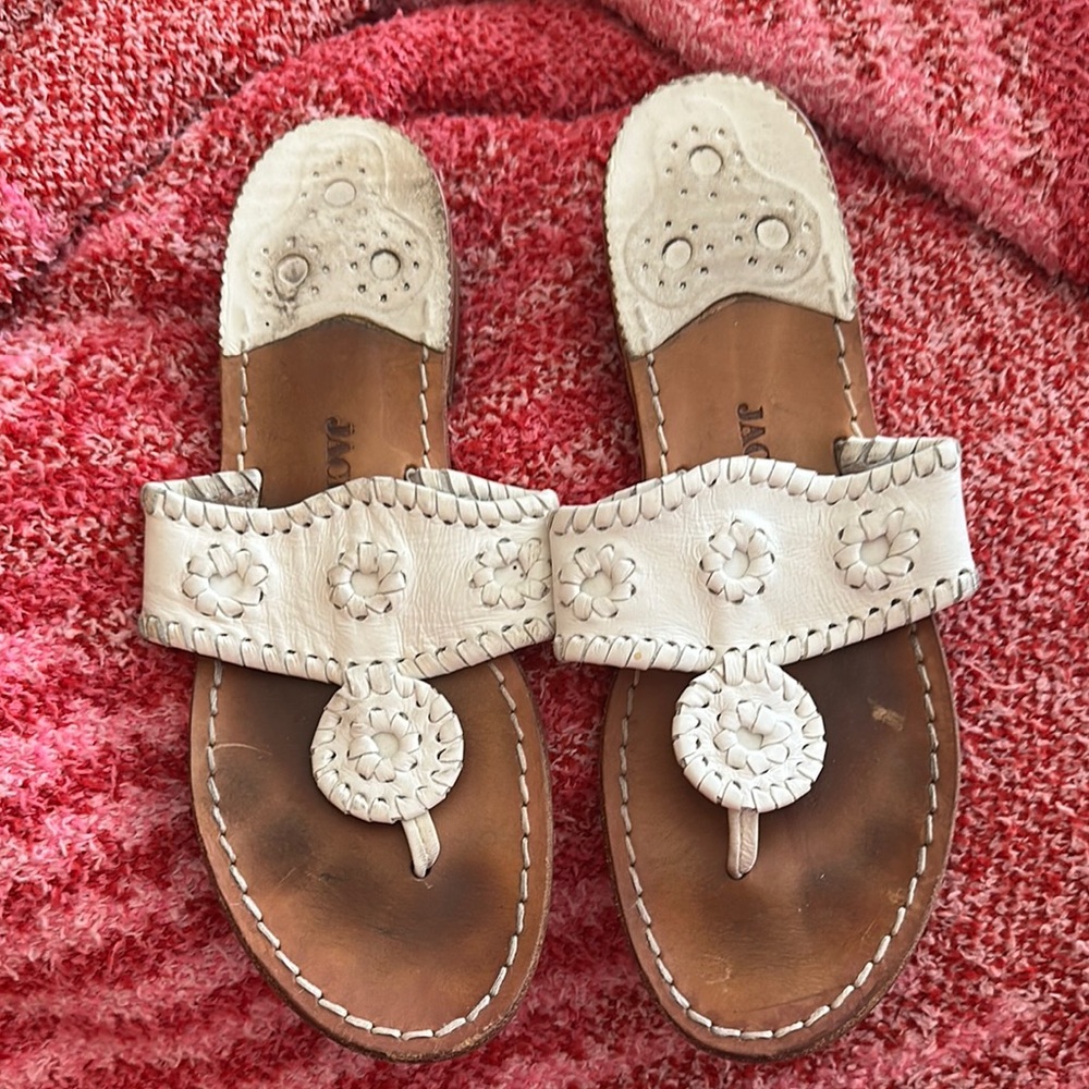 Jack Rogers White Leather Sandals